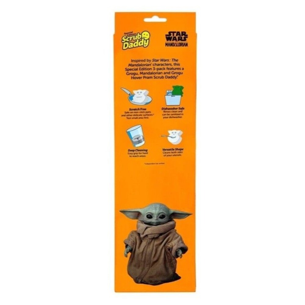 Scrub Daddy Star Wars Mandalorian & Grogu Sponges 3 ct FlexTexture Foam - Picture 2 of 4